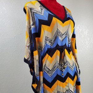 Michael Kors Womens Multicolor Tie Waist Dress
